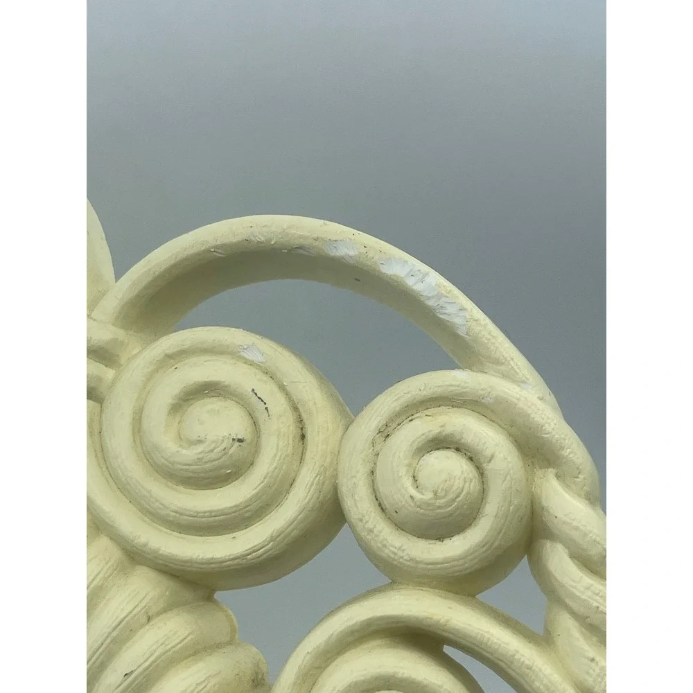 Vtg‎ Burwood Products 70s Wall Sconce Decor Ivory Ornate Swirl 18